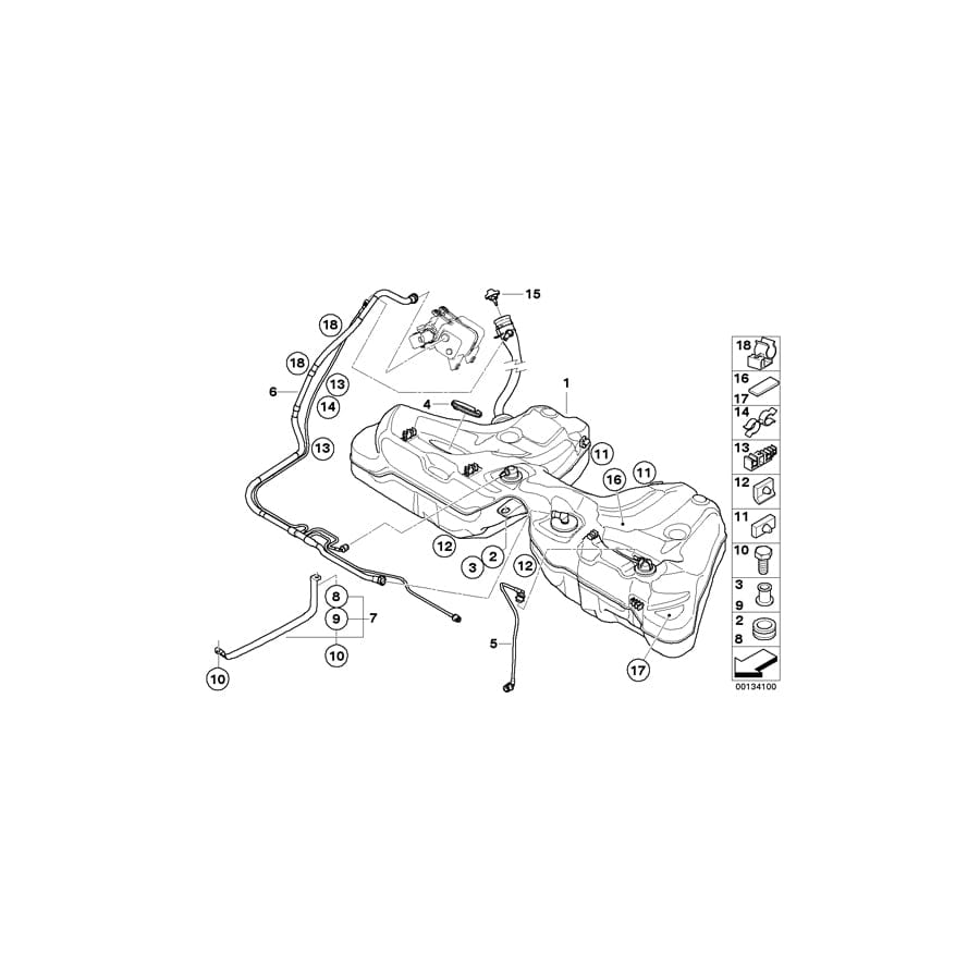 Genuine BMW 16116762603 E64 E63 Vent Pipes (Inc. 645Ci, 650i & M6)