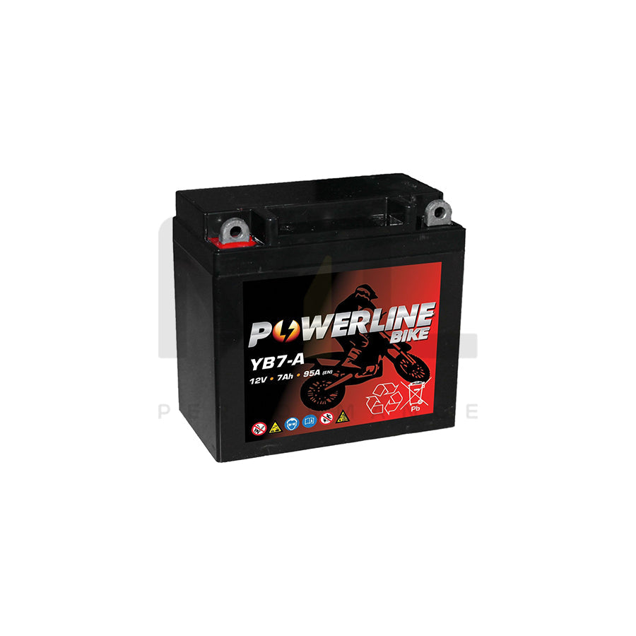 Powerline YB7-A AGM Motorcycle Battery 12V 7Ah YB7A