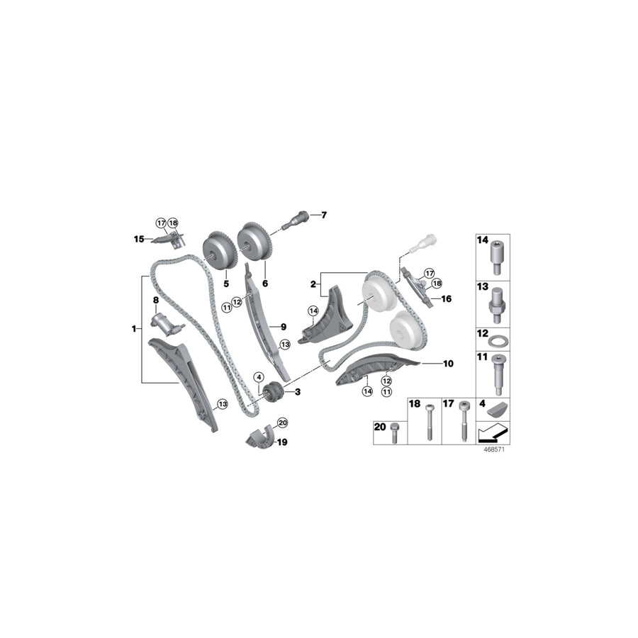 Genuine BMW 11368601046 G11 G06 G15 Adjustment Unit, Inlet Camshaft (Inc. 750LiX 4.4, 750LiX & X6 M50iX)