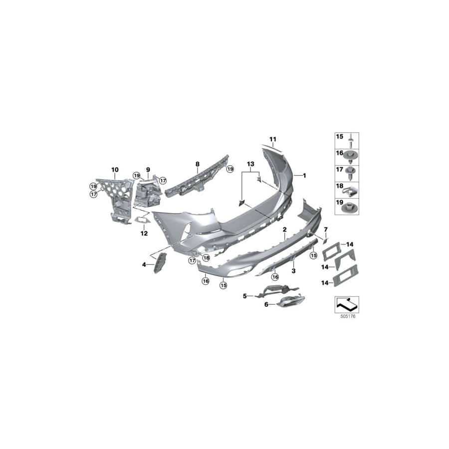 Genuine BMW 51128069962 G06 Mount, Rear Bumper Right Corner MSP (Inc. X6 40iX, X6 40i & X6 M50iX)