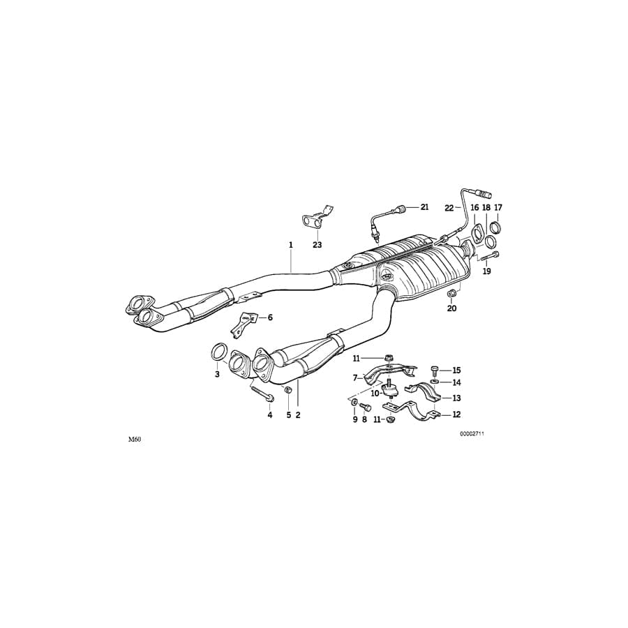 Genuine BMW 18301741688 E34 Right Exhaust Support A5S 560Z (Inc. 540i)