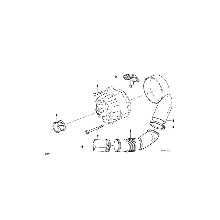 Genuine BMW 12311733782 E39 E34 E31 Pulley Alternator D=45mm (Inc. 750i, 540iP & 540i)