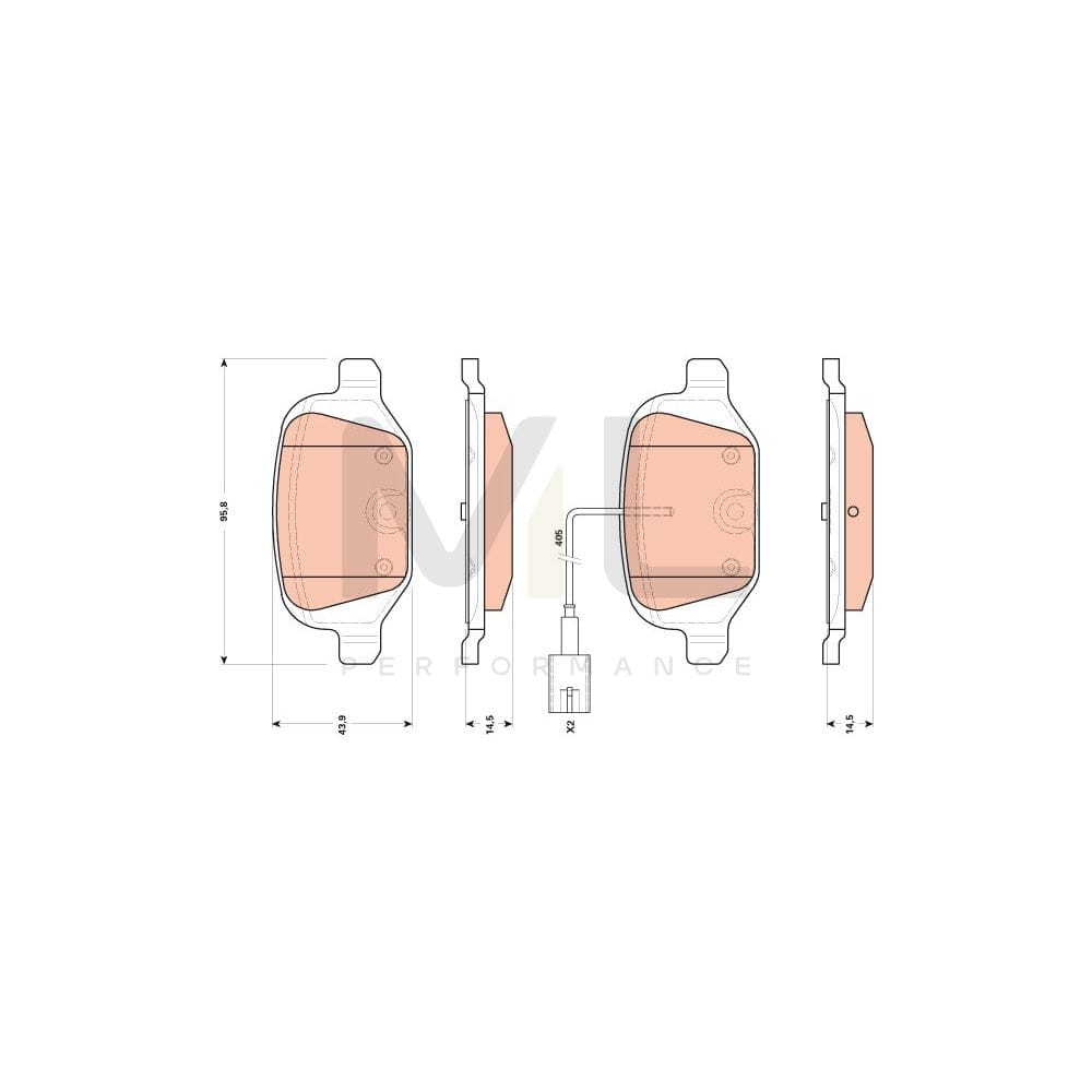 TRW Gdb1894 Brake Pad Set Incl. Wear Warning Contact, With Brake Caliper Screws, With Accessories