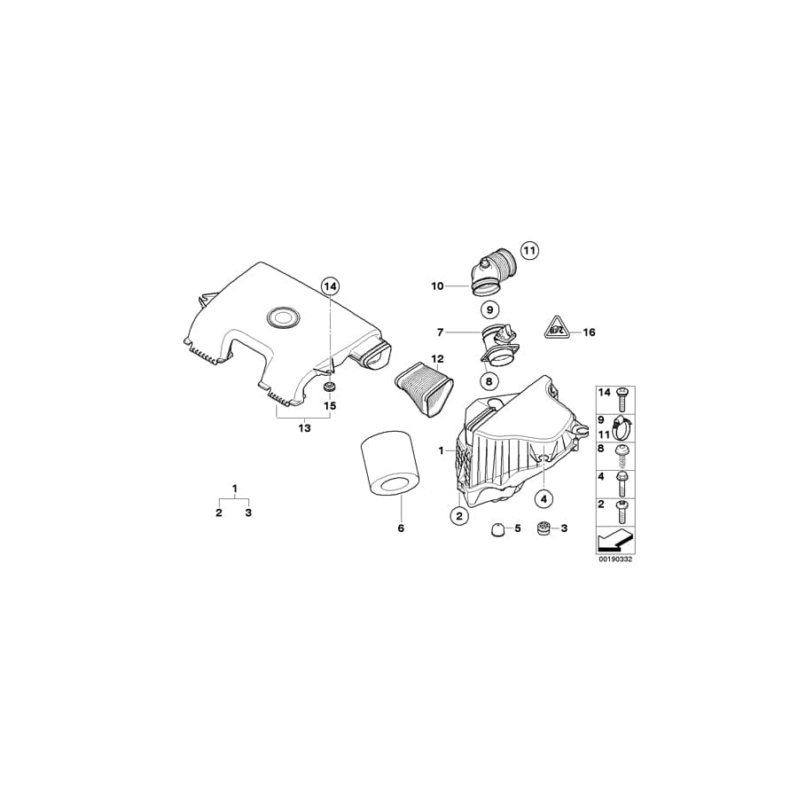 Genuine BMW 13717543163 E87 E91 E90 Intake Muffler (Inc. 320i, 120i & 318i)