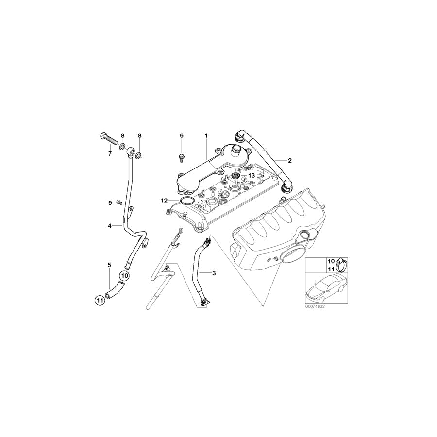 Genuine BMW 11157832119 E46 E86 E36 Profile-Gasket (Inc. Z3 M, Z4 M3.2 & M3)