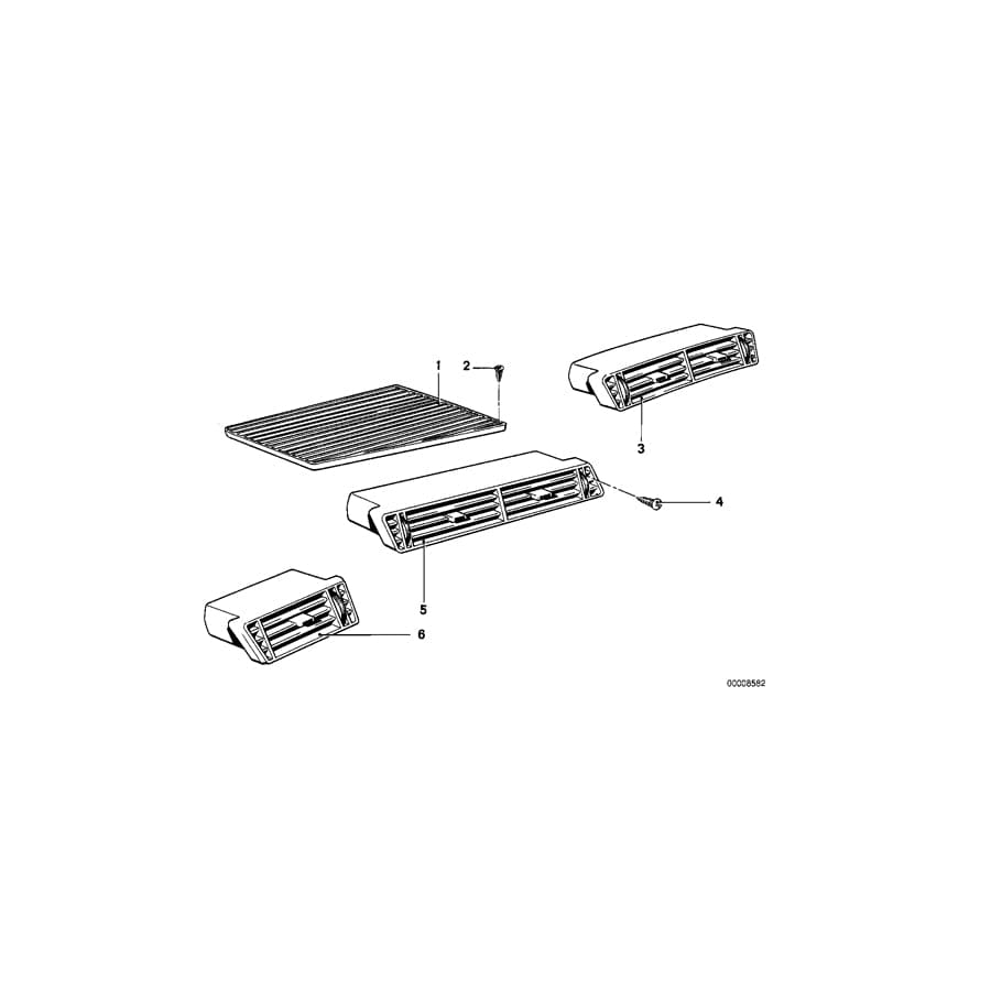 Genuine BMW 64221375027 E23 Fresh Air Grille, Right (Inc. 745i, 735i & 728)
