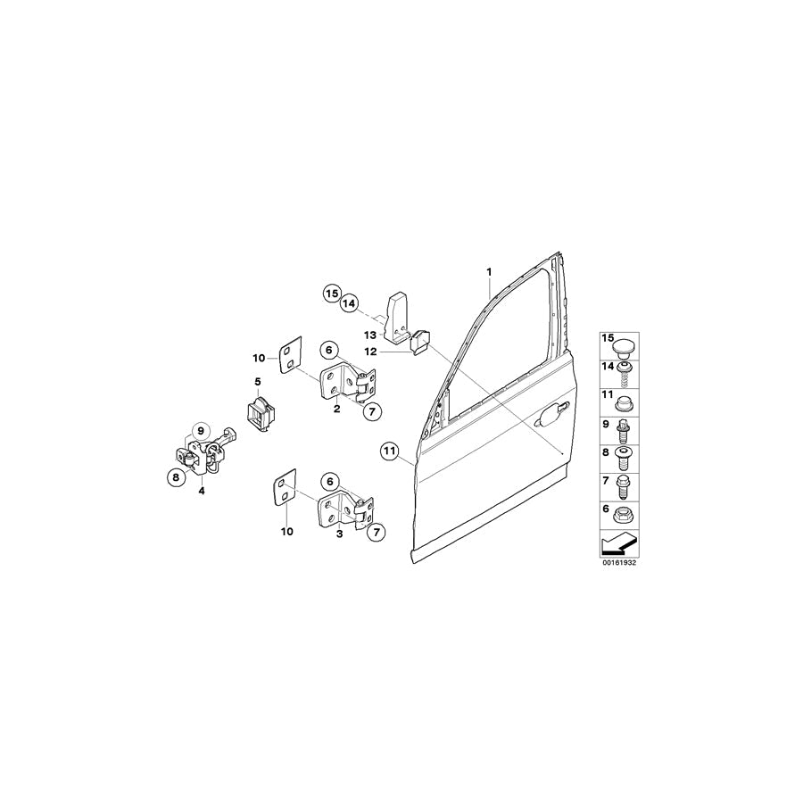 Genuine BMW 41003422369 E83 Door Hinge, Top Left (Inc. X3 3.0d, X3 2.0d & X3 2.0i)