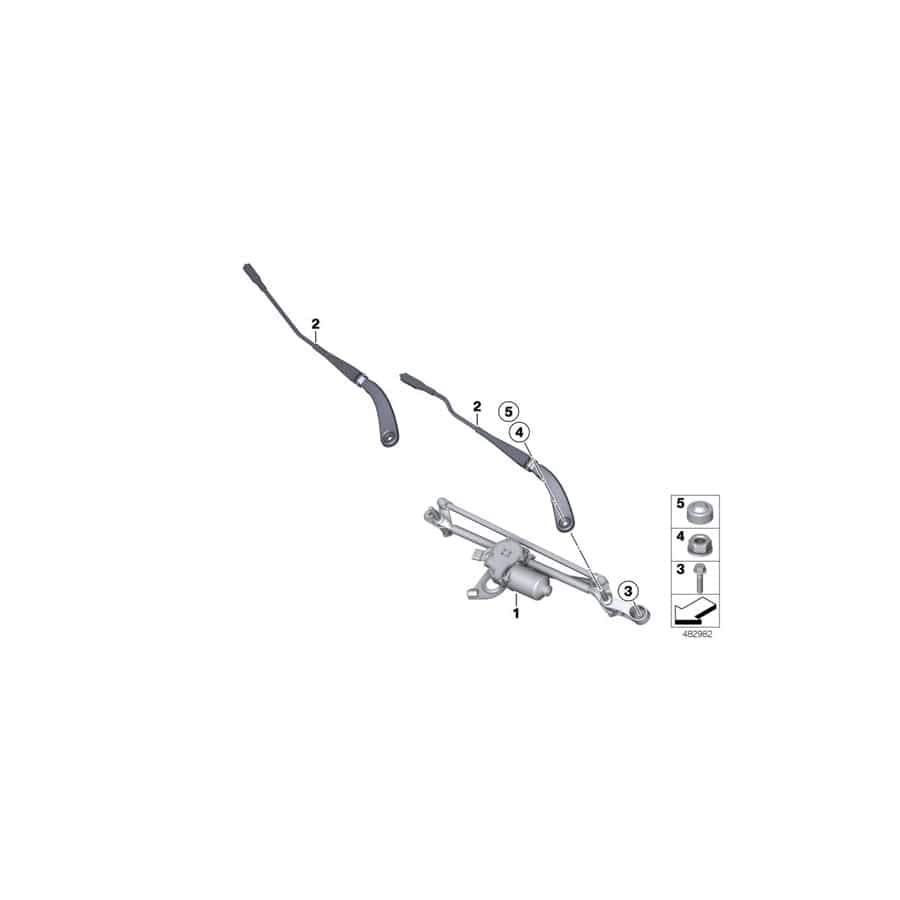 Genuine BMW 61619465063 F87 F20 F21 Wiper Arm, Passenger's Side (Inc. M135iX, M235i Racing & 118dX)