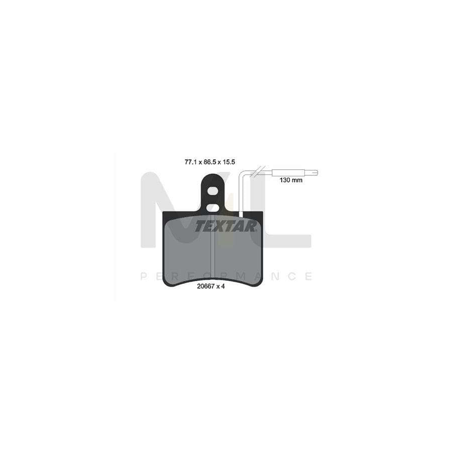 TEXTAR 2066703 Brake pad set with integrated wear warning contact