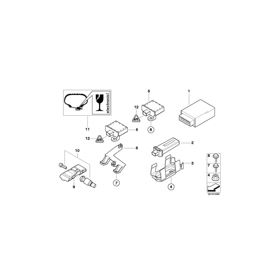 Genuine BMW 36103419433 E83 Holder, Trigger Transm. Rdc, Front Right (Inc. X3)