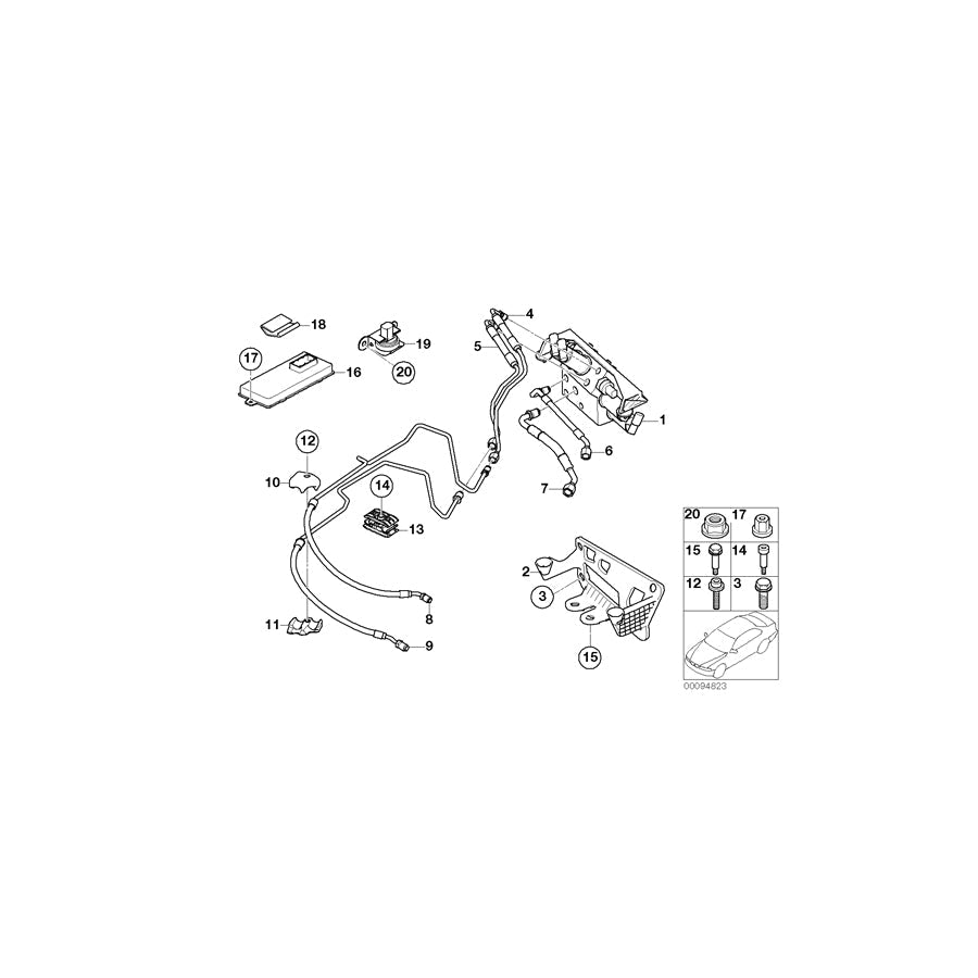 Genuine BMW 37206779605 E65 E66 Collar Screw M6X37 ZNS3 (Inc. 735i, 740d & 750Li)
