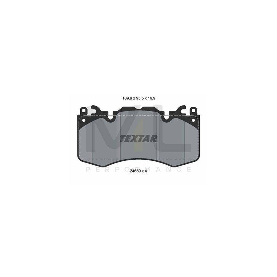 TEXTAR 2465901 Brake pad set not prepared for wear indicator