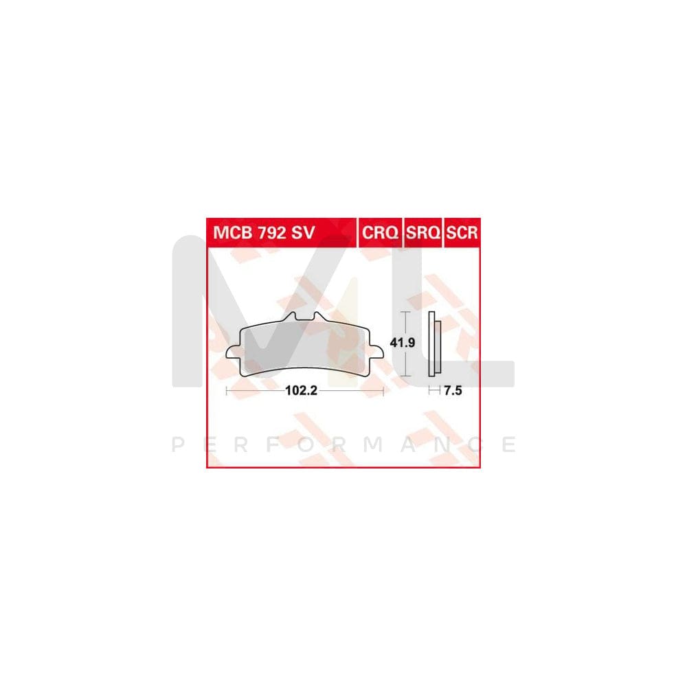TRW Sinter Track Racing Mcb792Srq Brake Pad Set