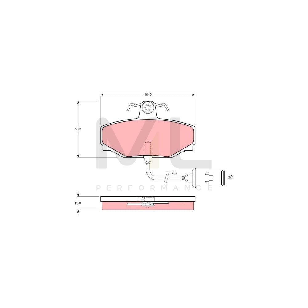 TRW Gdb412 Brake Pad Set For Jaguar Xj Incl. Wear Warning Contact, With Brake Caliper Screws, With Accessories