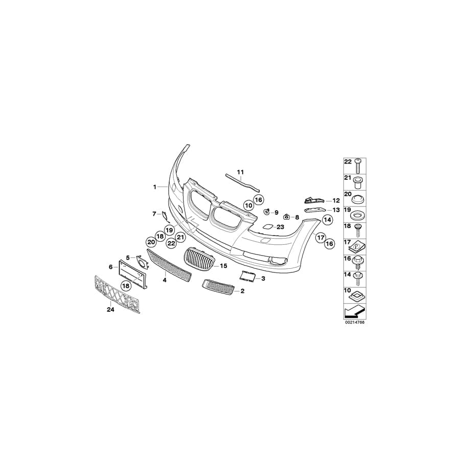 Genuine BMW 51117175017 E92 E93 Licence Plate Base (Inc. 323i, 325i & 330xd)