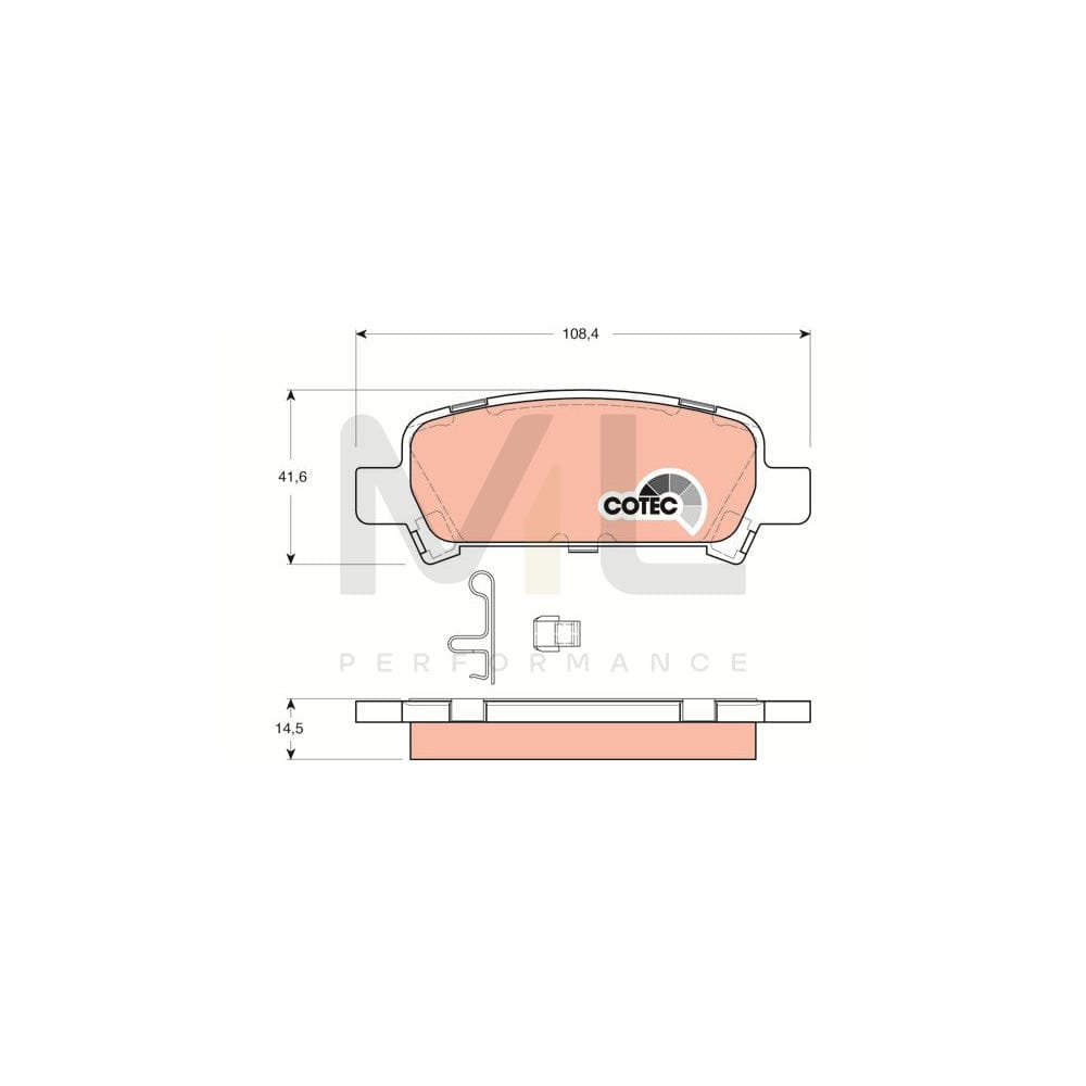 TRW Cotec Gdb3223 Brake Pad Set With Acoustic Wear Warning, With Accessories