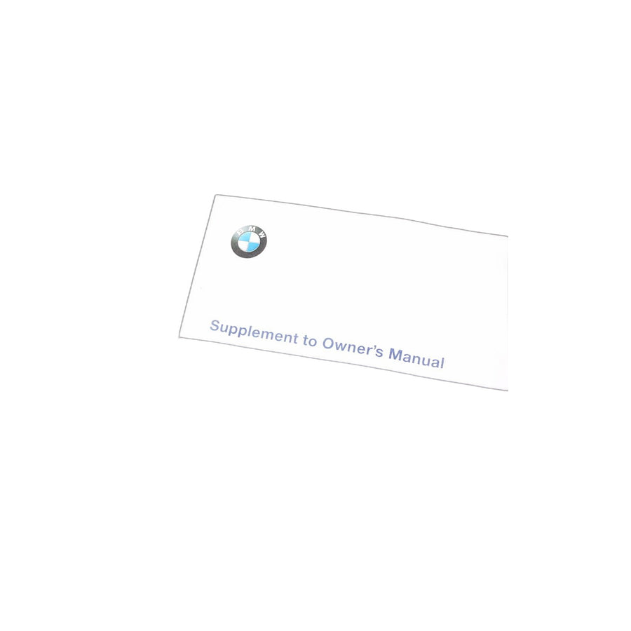 Genuine BMW 01419791257 E36 Suppl. Owner's Handbook Us-English E36, M3 (Inc. M3)