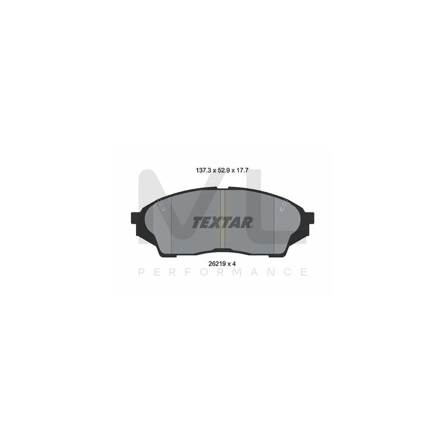 TEXTAR 2621901 Brake pad set for not prepared for wear indicator