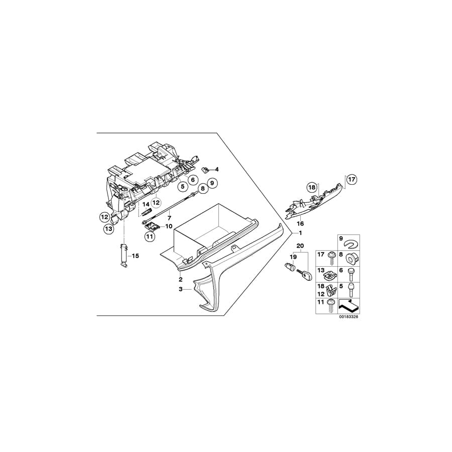 Genuine BMW 51166971272 E81 E87 E88 Lock Insert, Right (Inc. M Coupé, 125i & 123d)