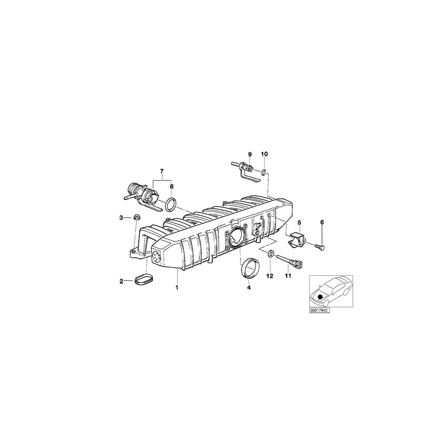 Genuine BMW 11611726531 E34 Bracket (Inc. 520i & 525i)
