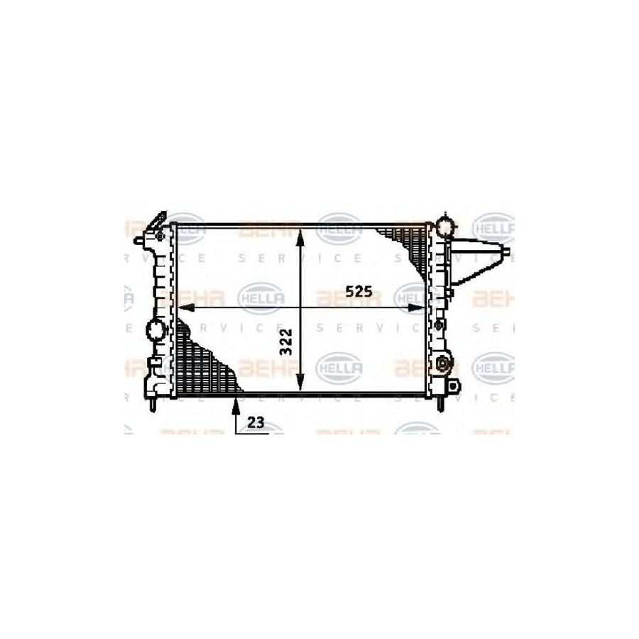 Hella 8MK 376 719-561 Engine Radiator For Opel Vectra A Saloon (J89)