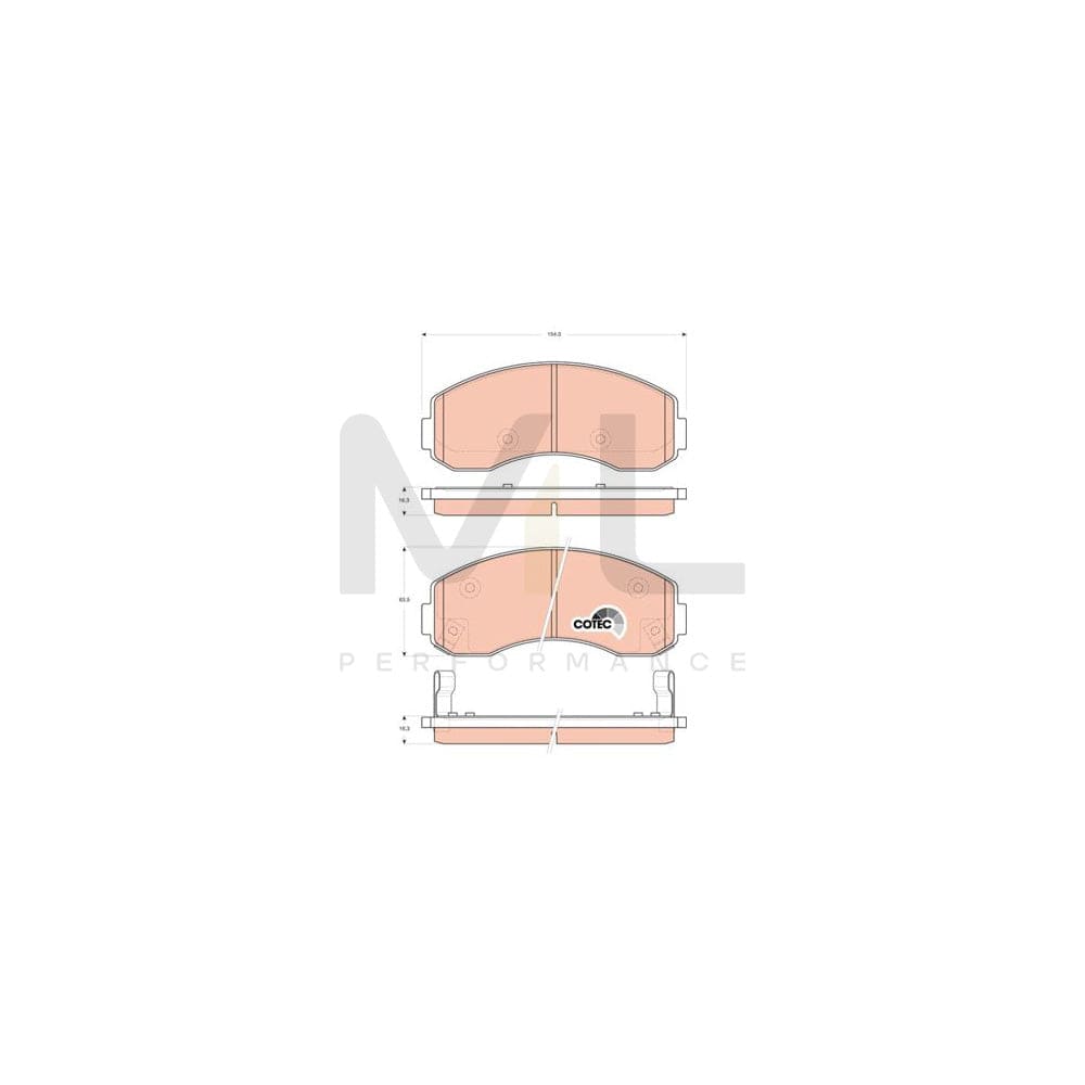 TRW Cotec Gdb3434 Brake Pad Set With Acoustic Wear Warning