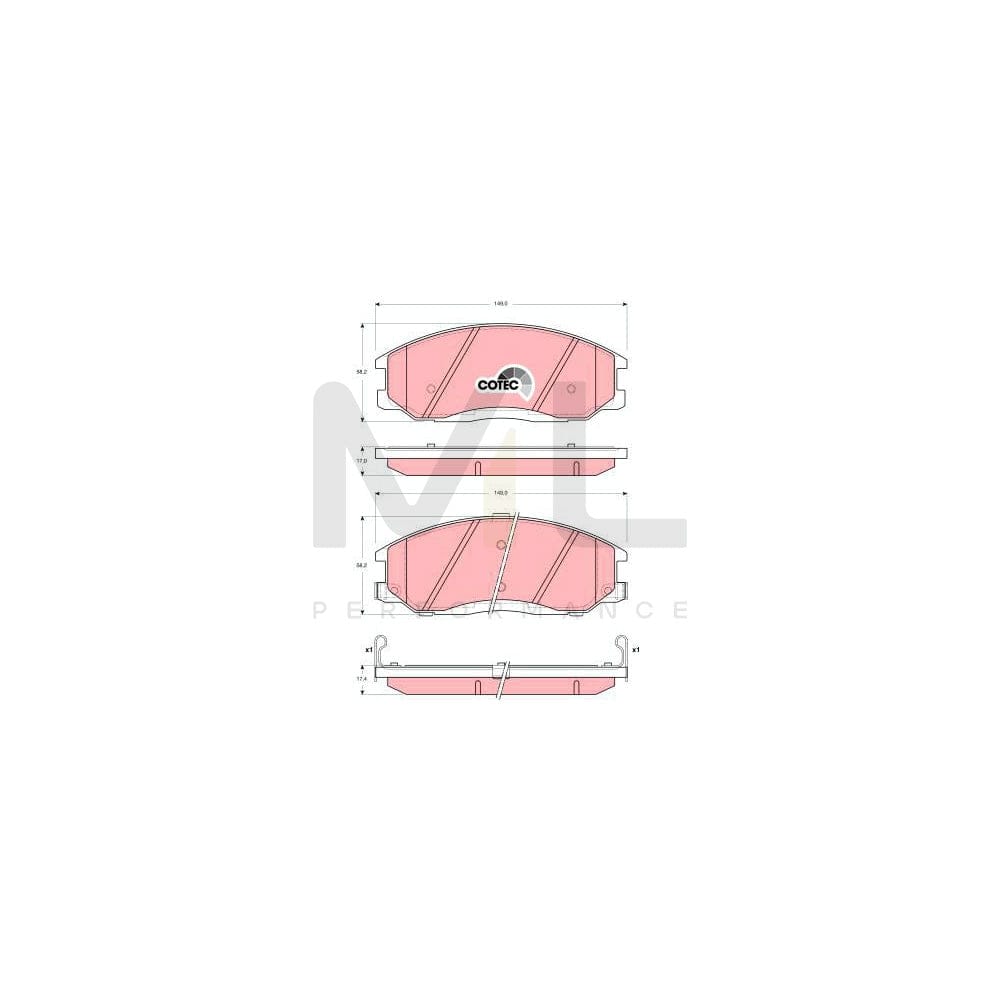 TRW Cotec Gdb3244 Brake Pad Set With Acoustic Wear Warning