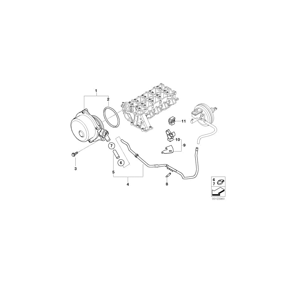 Genuine BMW 11667787914 E64 E61 E87 Bracket For Vacuum Hose (Inc. 318d, X3 2.0d & 318td)