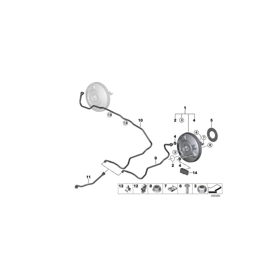 Genuine BMW Mini 34336873440 F39 F46 Brake Servo Unit (Inc. X2 18dX, X2 18i & X2 25iX)