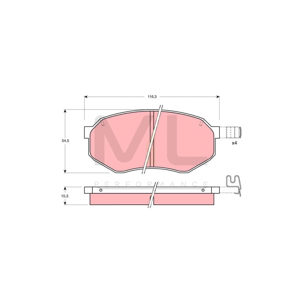 TRW Gdb1026 Brake Pad Set Incl. Wear Warning Contact