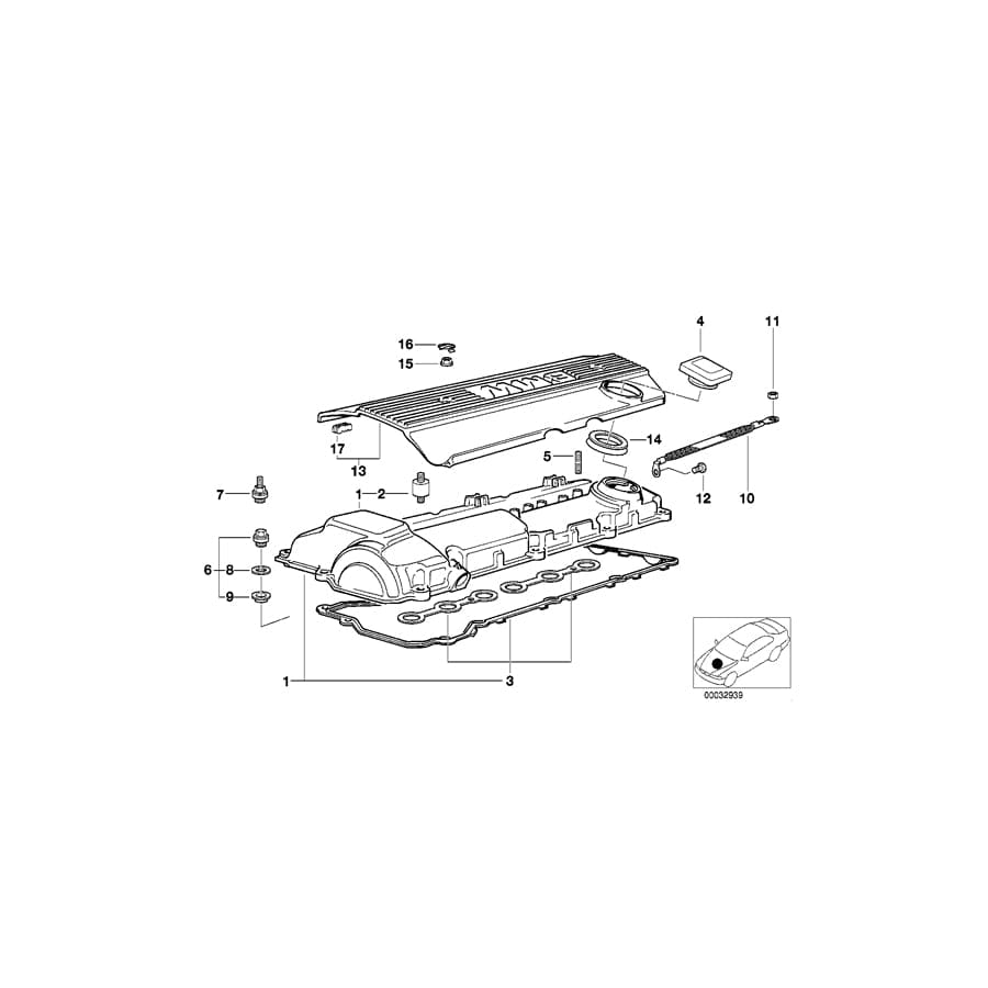 Genuine BMW 11121404466 E36 Cover M-POWER (Inc. M3 & Z3 M)