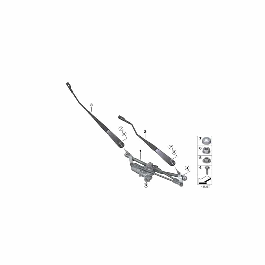 Genuine BMW 61617429703 F39 Wiper Arm, Driver's Side (Inc. X2 20iX, X2 18dX & X2 18i)