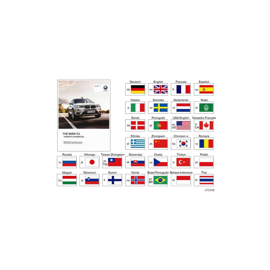 Genuine BMW 01402606579 F25 Owner'S Manual For F25 With Idrive RU, MJ 2011 (Inc. X3)