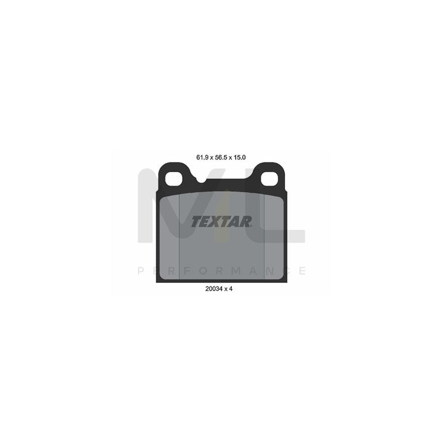 TEXTAR 2003402 Brake pad set not prepared for wear indicator