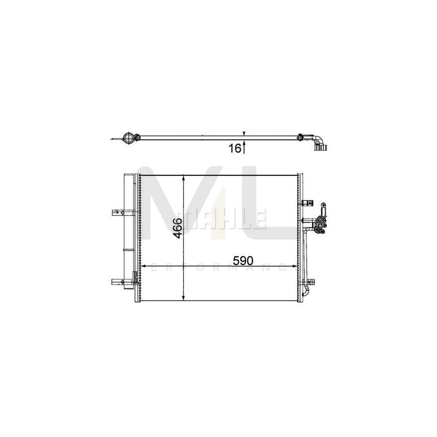 MAHLE ORIGINAL AC 500 000P Air conditioning condenser for FORD MONDEO with dryer