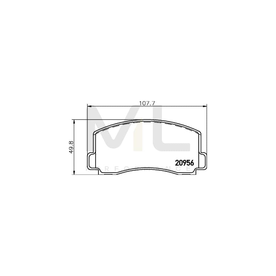 TEXTAR 2095602 Brake pad set not prepared for wear indicator