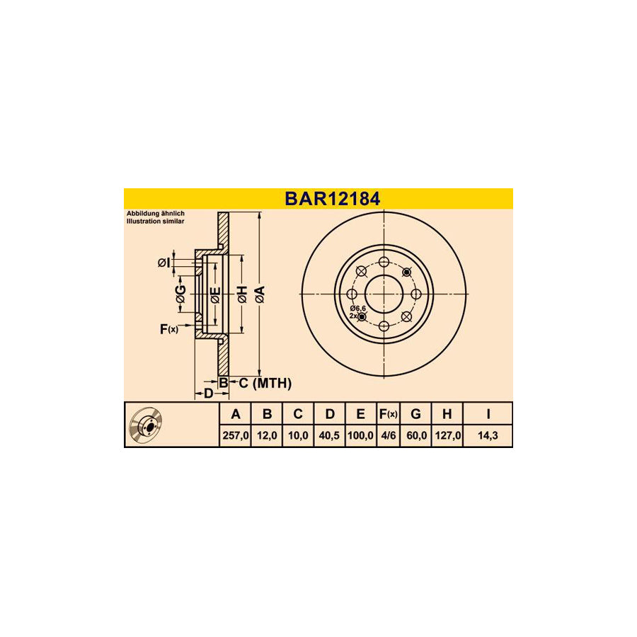 Barum Bar12184 Brake Disc