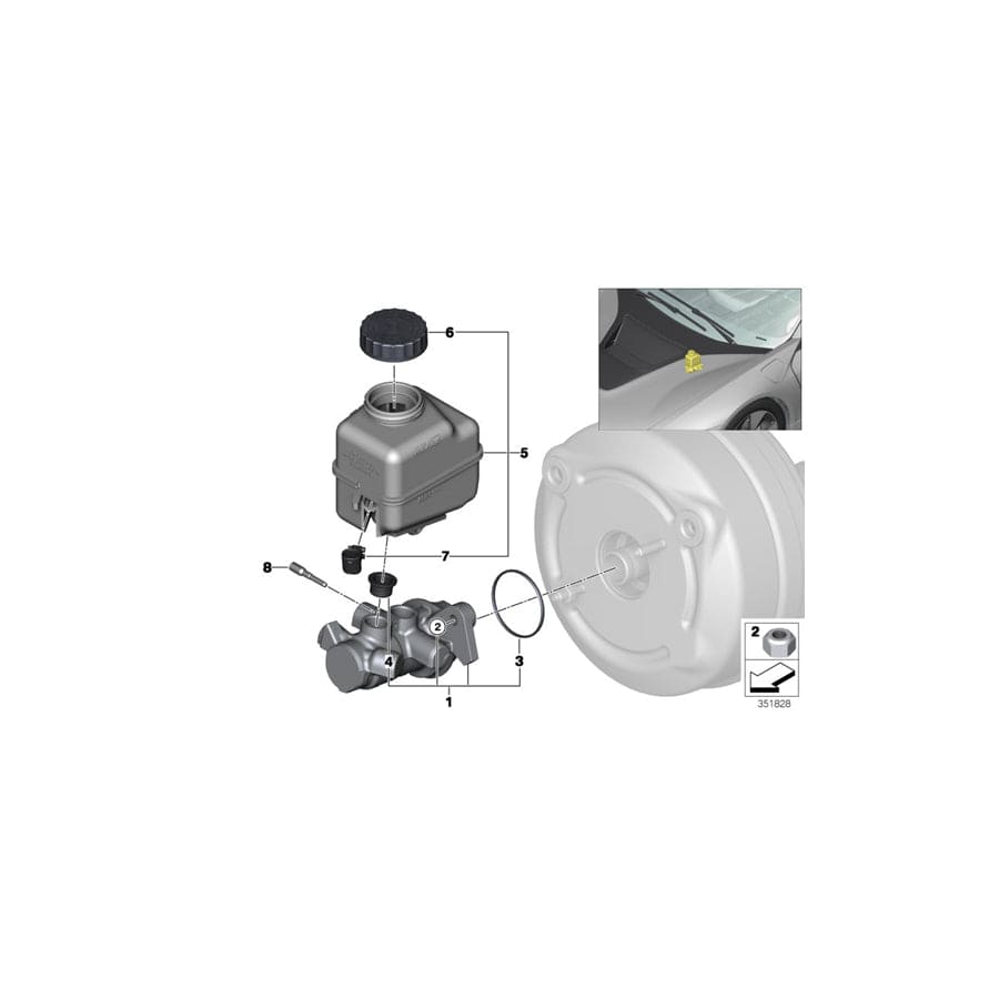 Genuine BMW 34336865476 I15 Brake Master Cylinder (Inc. i8)