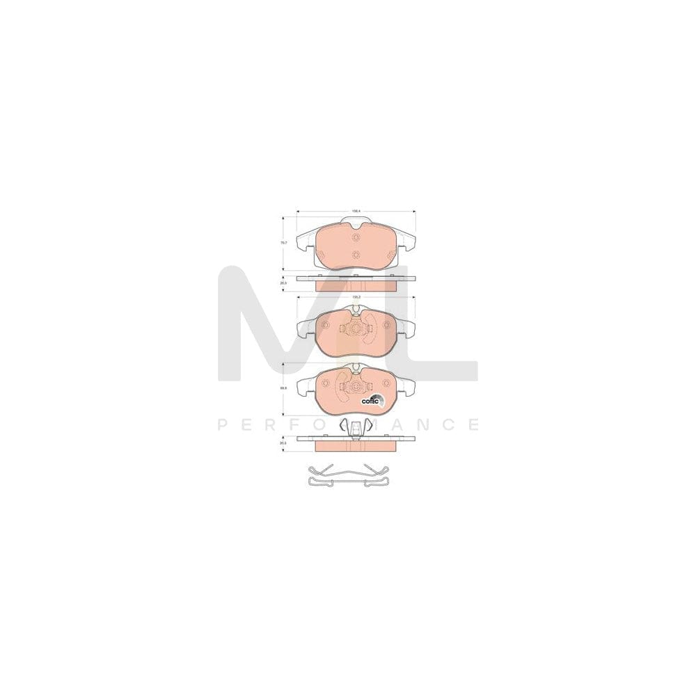 TRW Cotec Gdb1686 Brake Pad Set Prepared For Wear Indicator, With Accessories