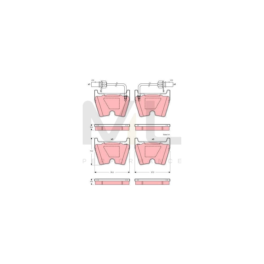 TRW Gdb1507 Brake Pad Set Incl. Wear Warning Contact