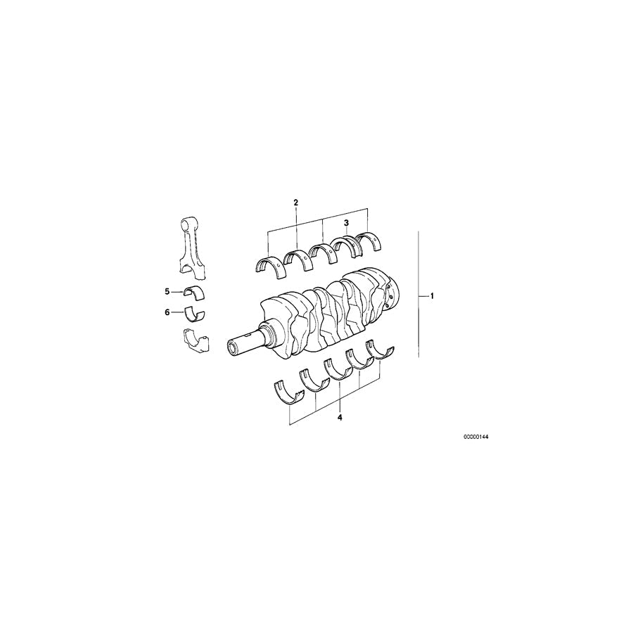 Genuine BMW 11211717779 E65 E38 E83 Bearing Shell Yellow 59,75mm(+0,25) (Inc. Z1, 524d & 520d)