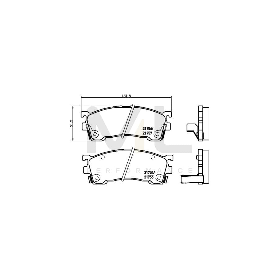 TEXTAR 2175401 Brake pad set with acoustic wear warning