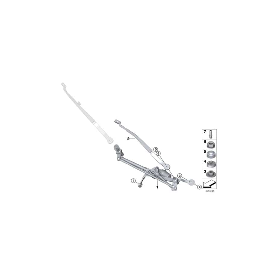 Genuine BMW 61617399004 G01 Wiper System, Complete (Inc. X4 25dX, X4 20dX & X3 30iX)