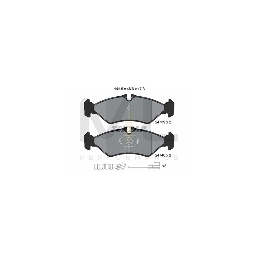 TEXTAR 2473901 Brake pad set incl. wear warning contact