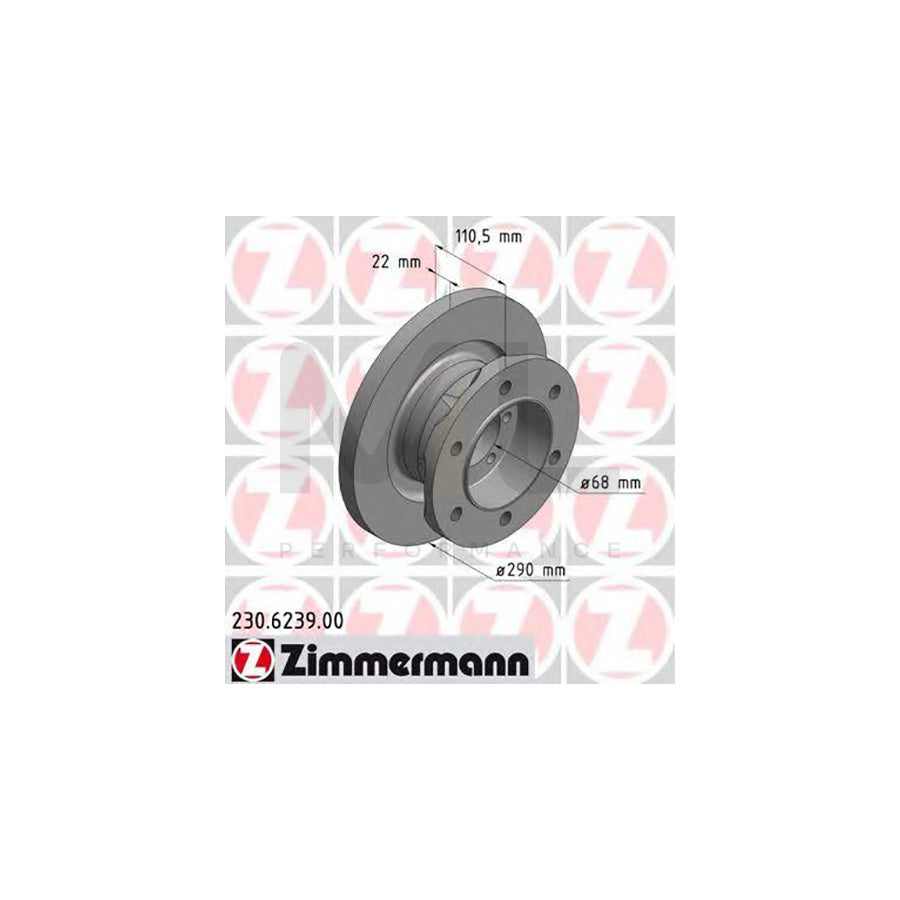 ZIMMERMANN 230.6239.00 Brake Disc for IVECO Daily Solid - 1 piece