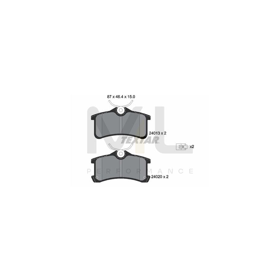 TEXTAR 2401301 Brake pad set not prepared for wear indicator