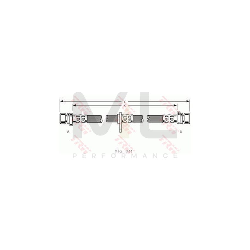TRW PHA367 Brake Hose 380mm, M10x1