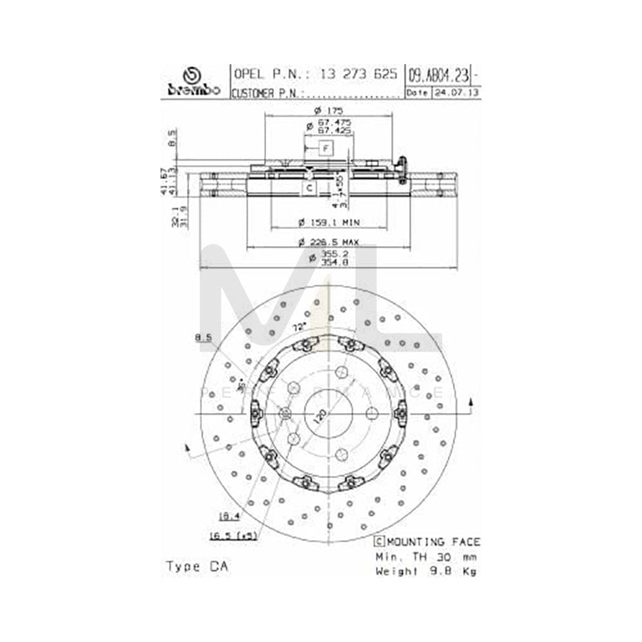 brembo-two-piece-floating-discs-line-09-a804-23-brake-disc-perforated-vented-two-piece-brake-disc-coated-high-carbon-with-bolts-screws
