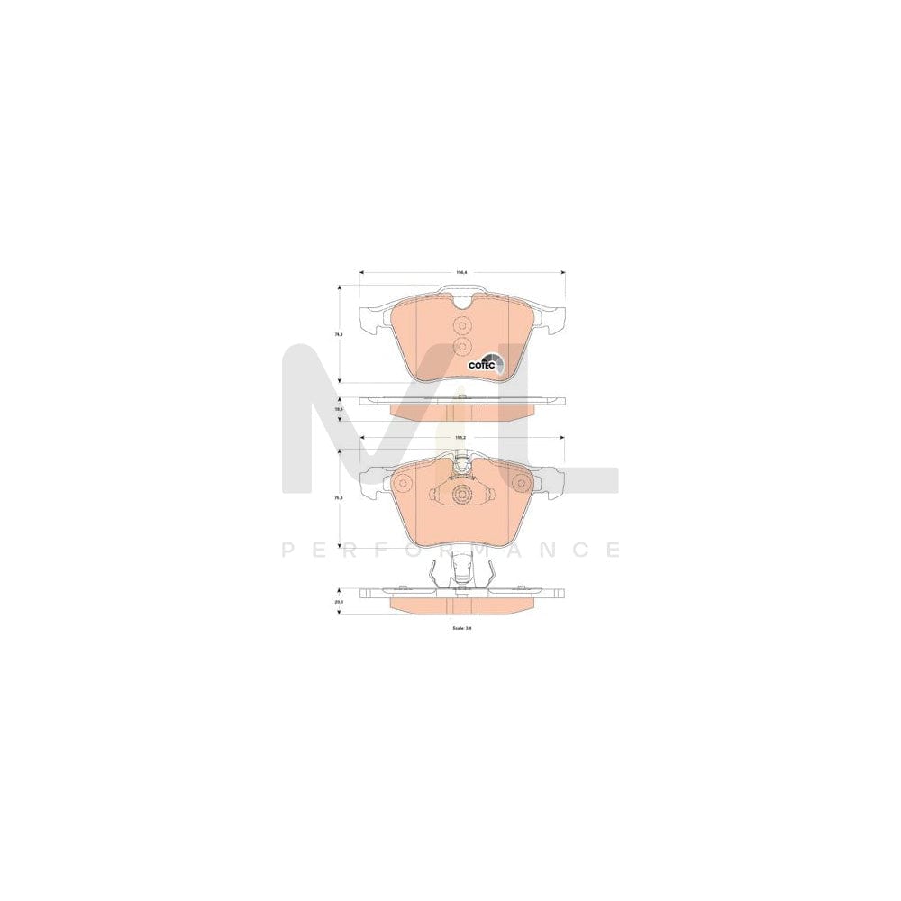 TRW Cotec Gdb1835 Brake Pad Set Prepared For Wear Indicator