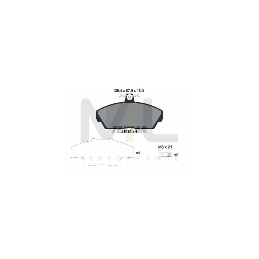 TEXTAR 2151504 Brake pad set for LAND ROVER FREELANDER not prepared for wear indicator, with brake caliper screws